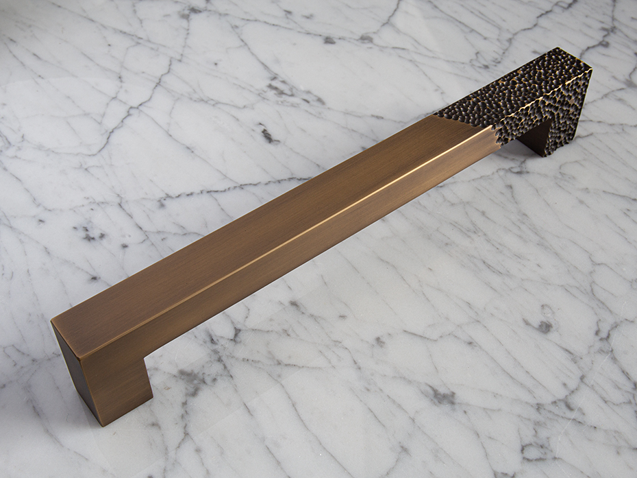 Дверная ручка скоба Oliver Knights Drake PH II 300 мм античная латунь