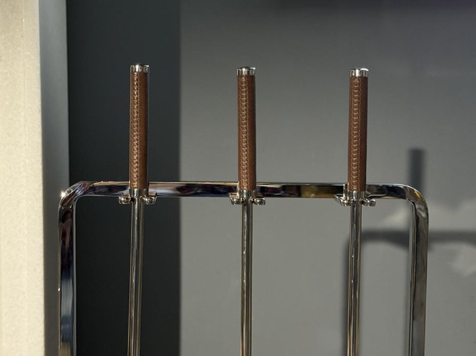 Каминный набор с дровницей FURNITEK FG-01121 полированный никель