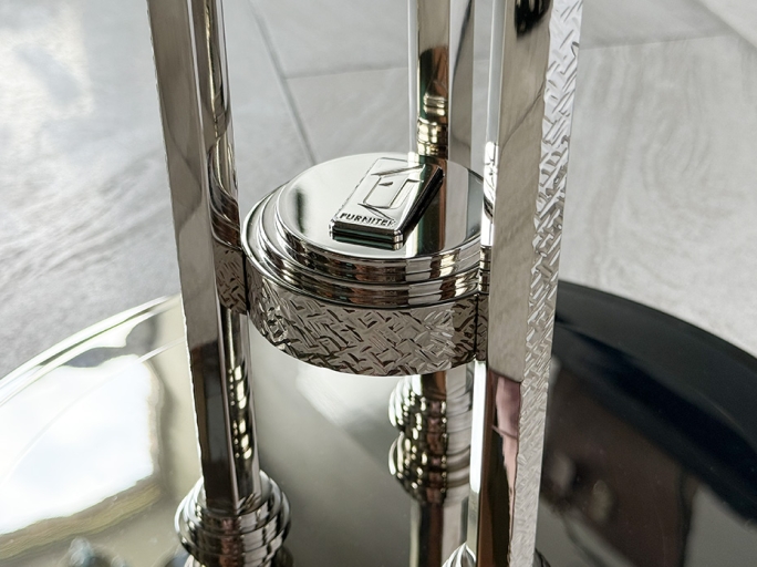 Стол кофейный Ar-Deco FG-075 круглый полированный никель