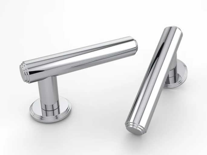 Дверная ручка на розетке Oliver Knights Ginglain полированный никель