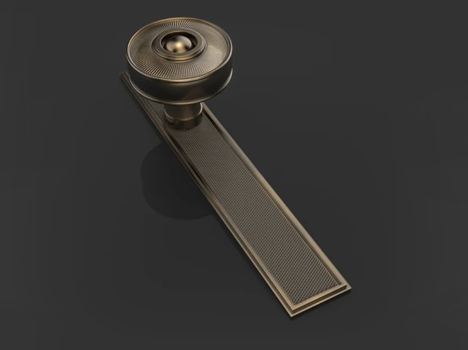 Дверная ручка-кноб на планке Oliver Knights Wright DK 57мм матовая бронза